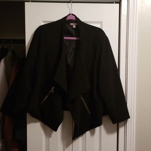 Size 2X Black Blazer with gold zippers